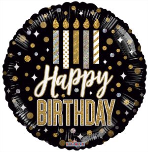 04" Birthday Candles and Dots Holograhic Balloon