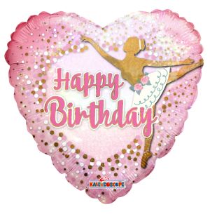 18" Birthday Ballerina Holographic Balloon