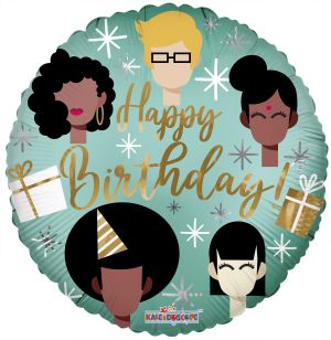 18" Birthday Diversity Balloon