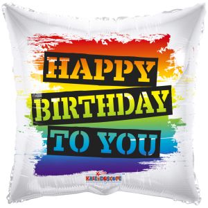 18" Happy Birthday To You Rainbow Balloon