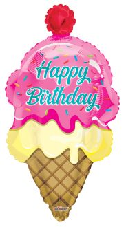 36" Birthday Ice Cream Shape Balloon