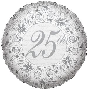 18" 25th Anniversary Filigree Balloon