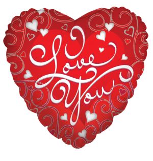 18" Love Silver Swirls Balloon