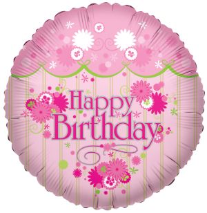 18" Happy Birthday Border Balloon