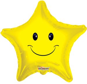 09" Smiley Face Star Balloon