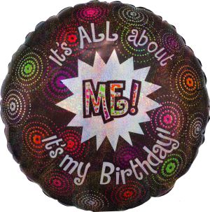 18" Holographic All About Me Birthday Balloon