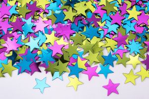Confetti Stars Summer Mix Turquoise, Lime & Hot Pink (0.5oz)