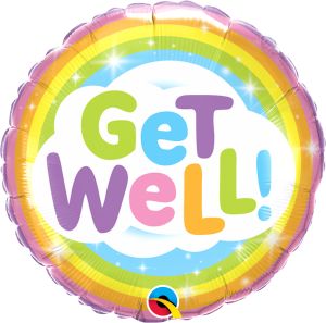18" Get Well Rainbow Balloon