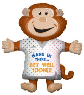 36" Monkey Get Well Balloon