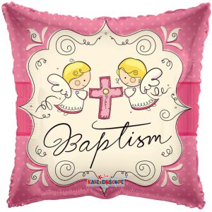 18" Cute Angels Baptism Girl Balloon