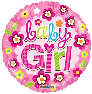 18" Baby Girl Gellibean Balloon