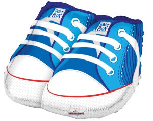 18" Shape Baby Shoes Blue Balloon