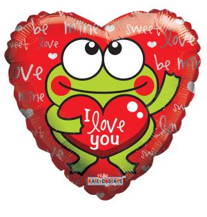 09" I Love You Frog Balloon
