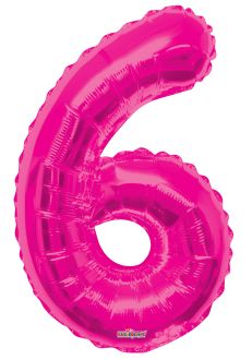 34" Pink Number 6 Balloon