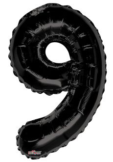 34" Black Number 9 Balloon