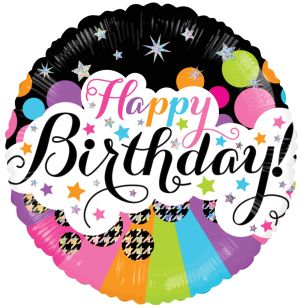 18" Birthday Little Stars Holographic Balloon