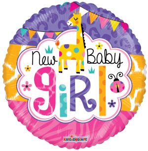09" Baby Girl Jungle Gellibean Balloon