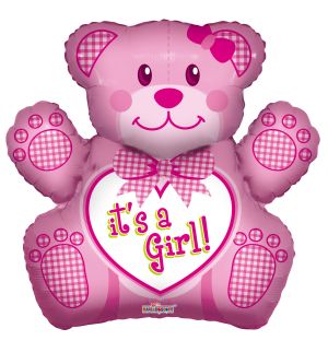 28" Baby Girl Bear Shape Balloon