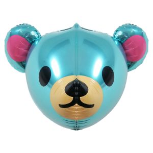24" 3D Teddy Bear Head Baby Blue Balloon