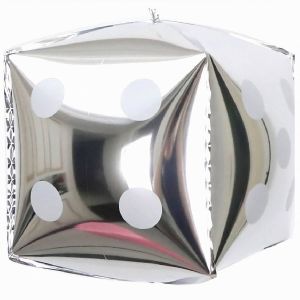 22" 3D Casino Dice Silver Balloon