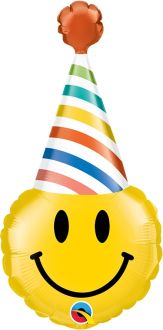 14" Smile Face Party Hat Balloon
