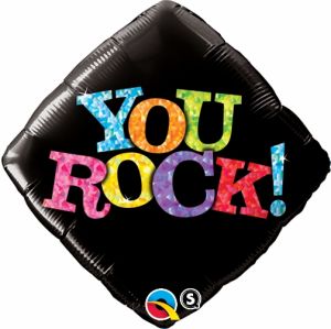 18" You Rock Black Balloon