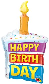 14" Birthday Rainbow Cake and Candle Balloon