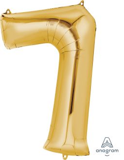 34" Gold Number 7 Balloon