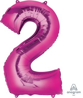 34" Pink Number 2 Balloon
