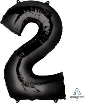 34" Black Number 2 Balloon