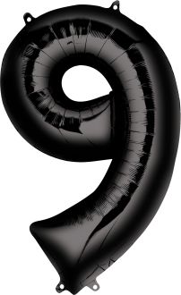 34" Black Number 9 Balloon
