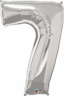 34" Silver Number 7 Balloon