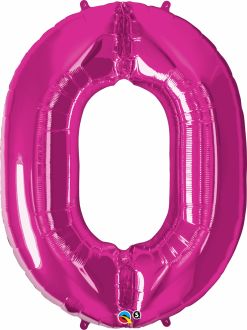 34" Magenta Number 0 Balloon