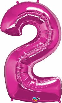 34" Magenta Number 2 Balloon