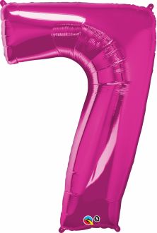 34" Magenta Number 7 Balloon
