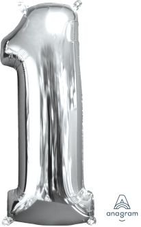 26" Silver Number 1 Balloon