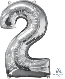 26" Silver Number 2 Balloon