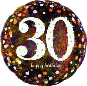 Jumbo Holographic Sparkling Birthday 30 Balloon