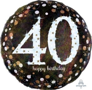 Jumbo Holographic Sparkling Birthday 40 Balloon