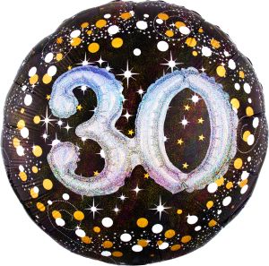 Multi-Balloon Holographic Sparkling Birthday 30