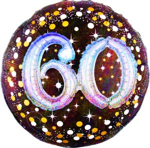 Multi-Balloon Holographic Sparkling Birthday 60