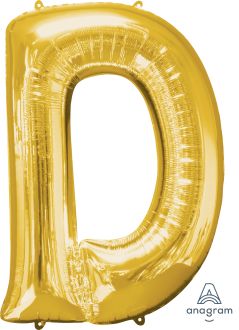 34" Gold Letter D Balloon