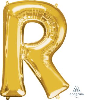 34" Gold Letter R Balloon