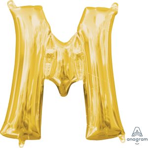 16" Gold Letter M Balloon