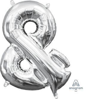 16" Silver Symbol & And Balloon