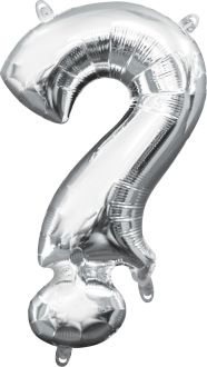16" Silver Symbol ? Question Mark Balloon