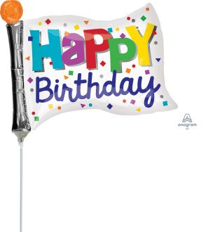 Mini Shape Happy Birthday Flag Balloon