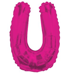 14" Pink Letter U Balloon