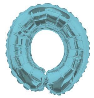 14" Light Blue Letter O Balloon