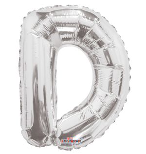 14" Silver Letter D Balloon